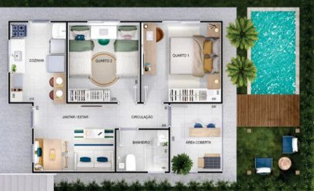 Casa, 2 quartos, 54 m² - Foto 14